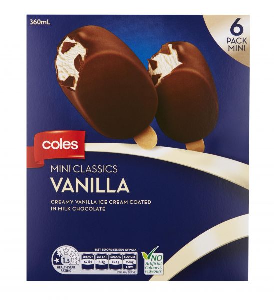 Coles Vanilla Ice Creams Safe Food 2059